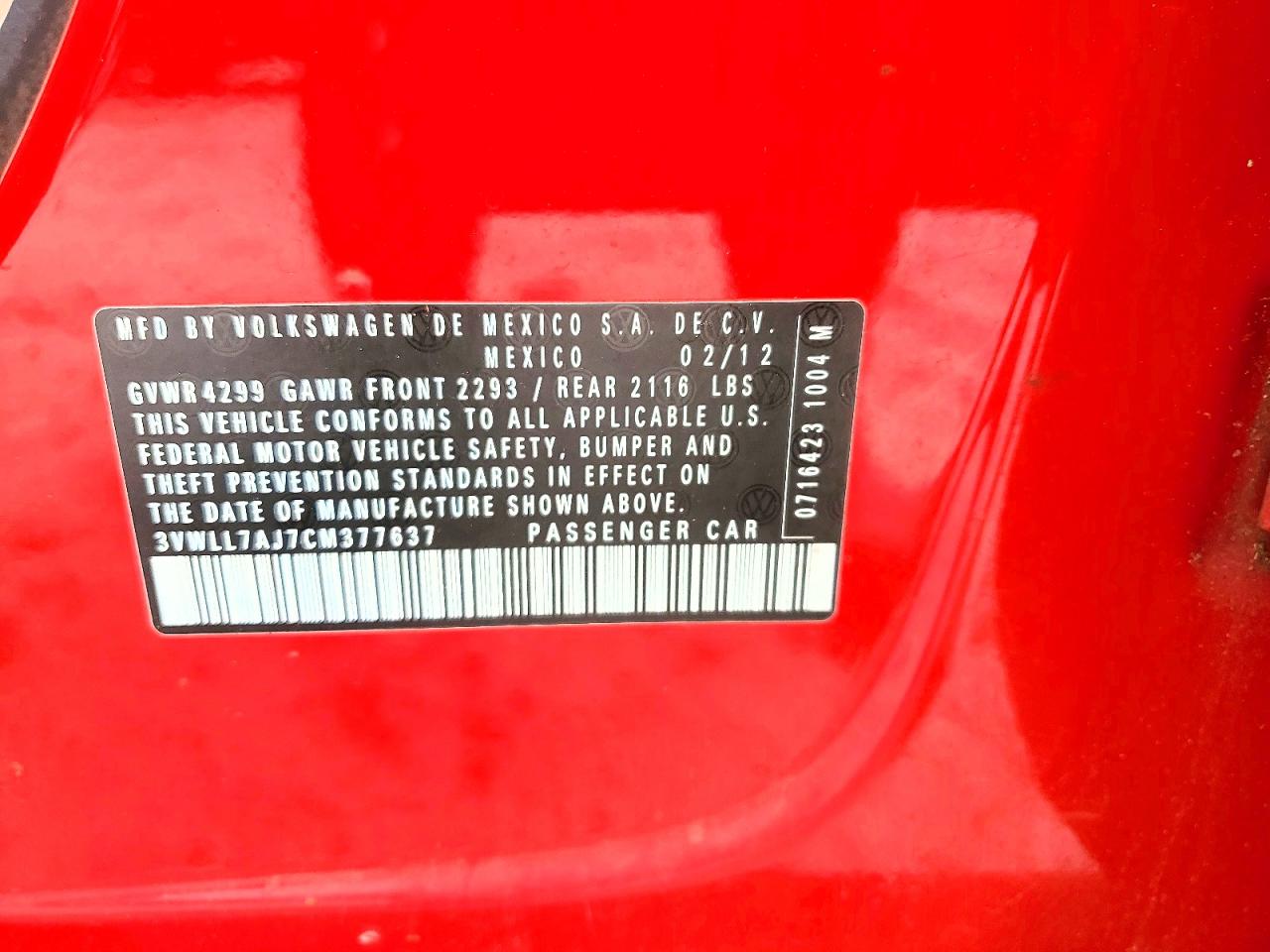 2012 VOLKSWAGEN JETTA