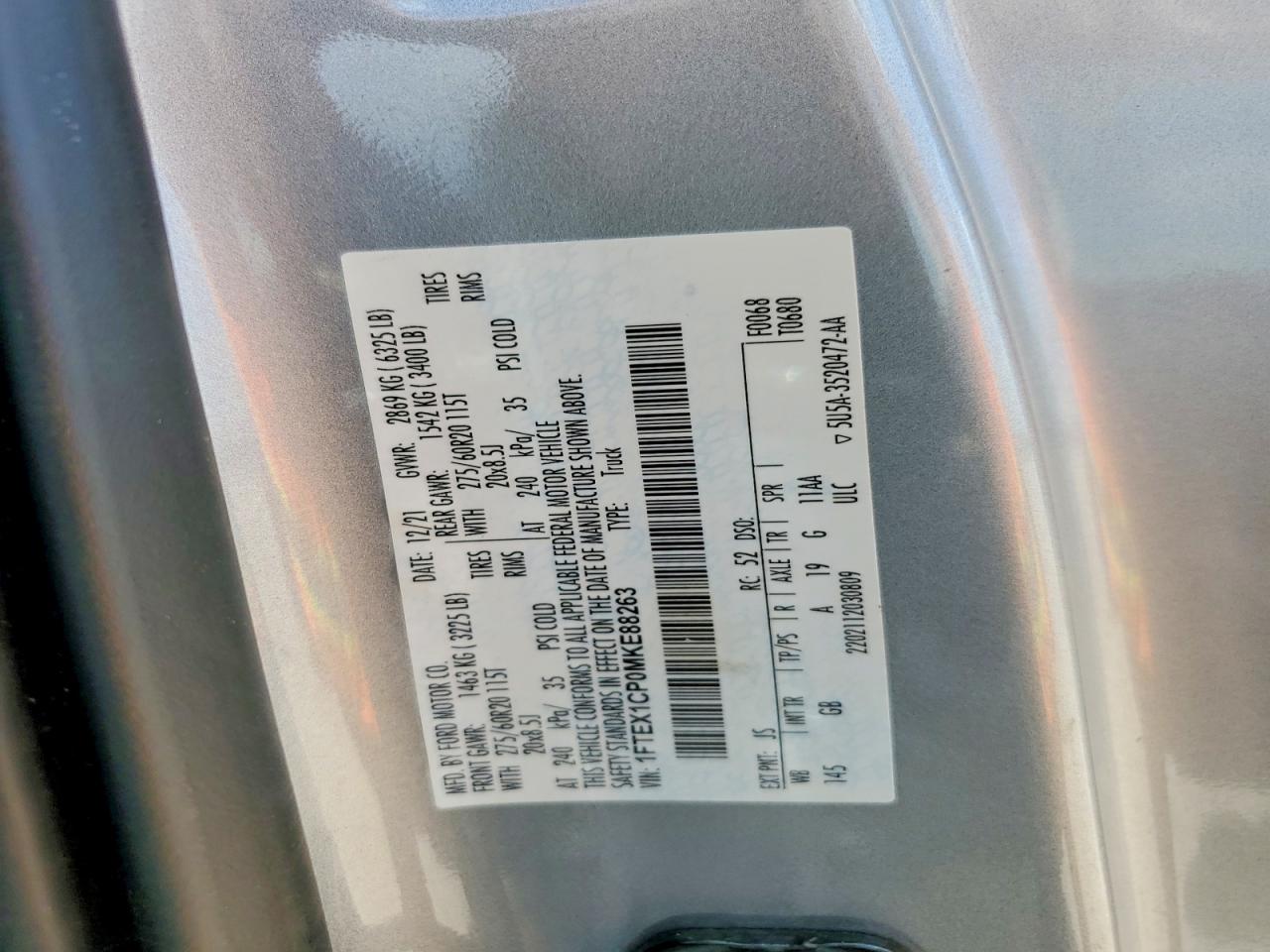2021 FORD F150
