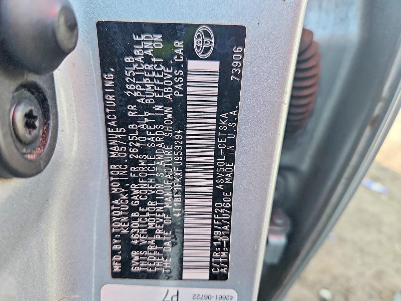 2015 TOYOTA CAMRY