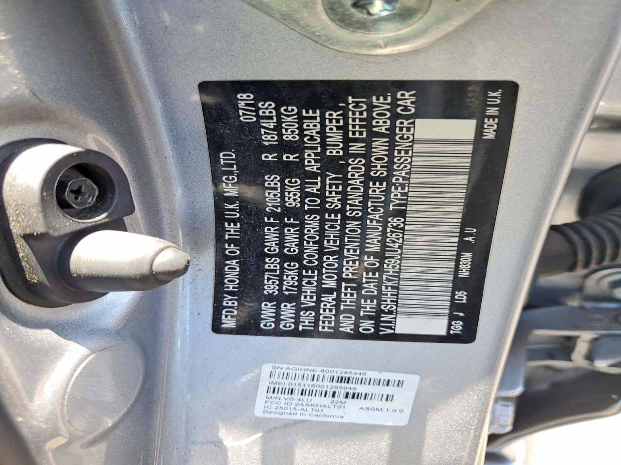 2018 HONDA CIVIC