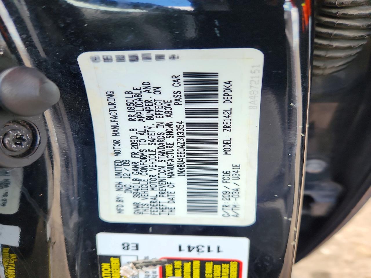 2010 TOYOTA COROLLA