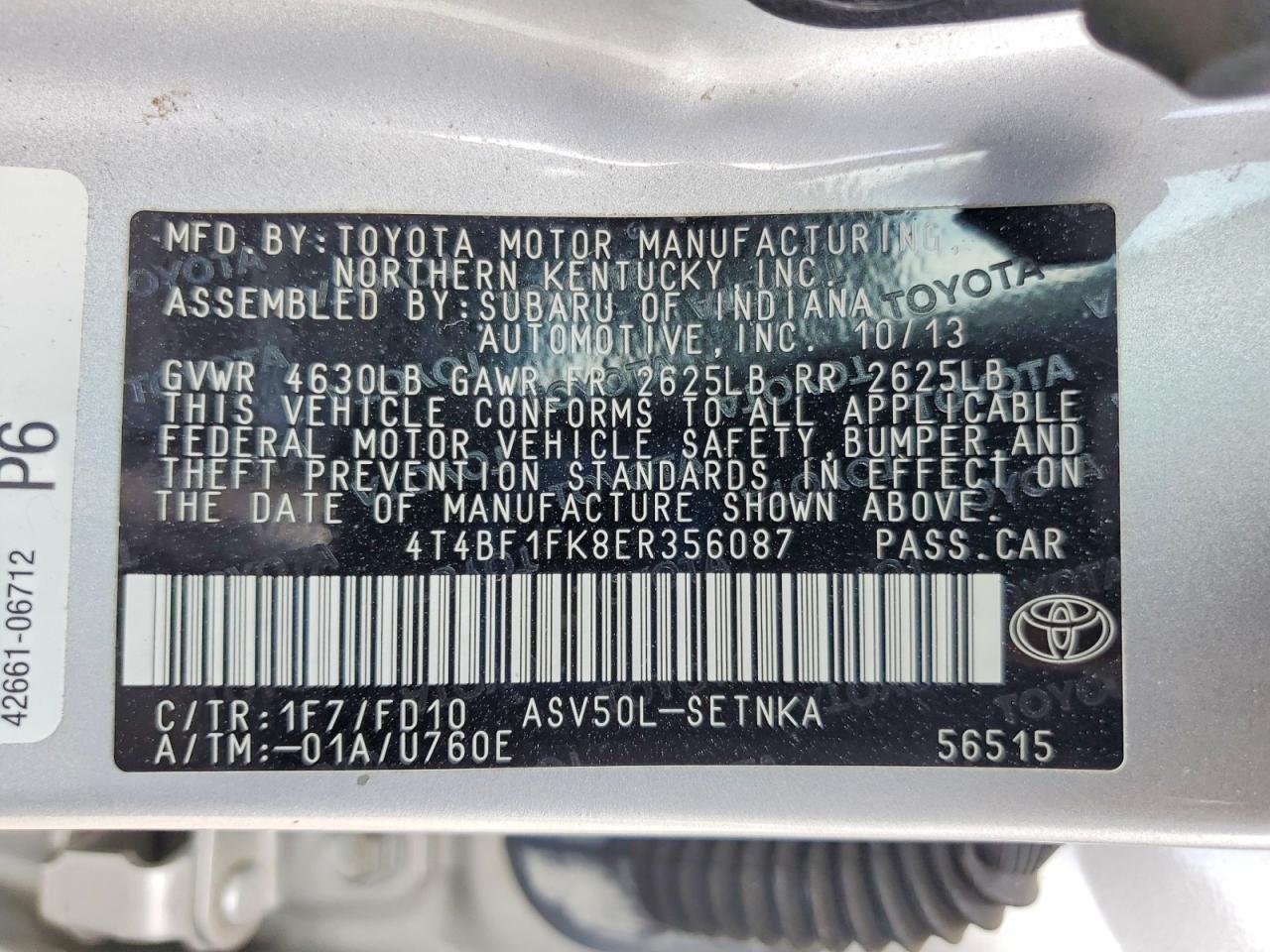 2014 TOYOTA CAMRY