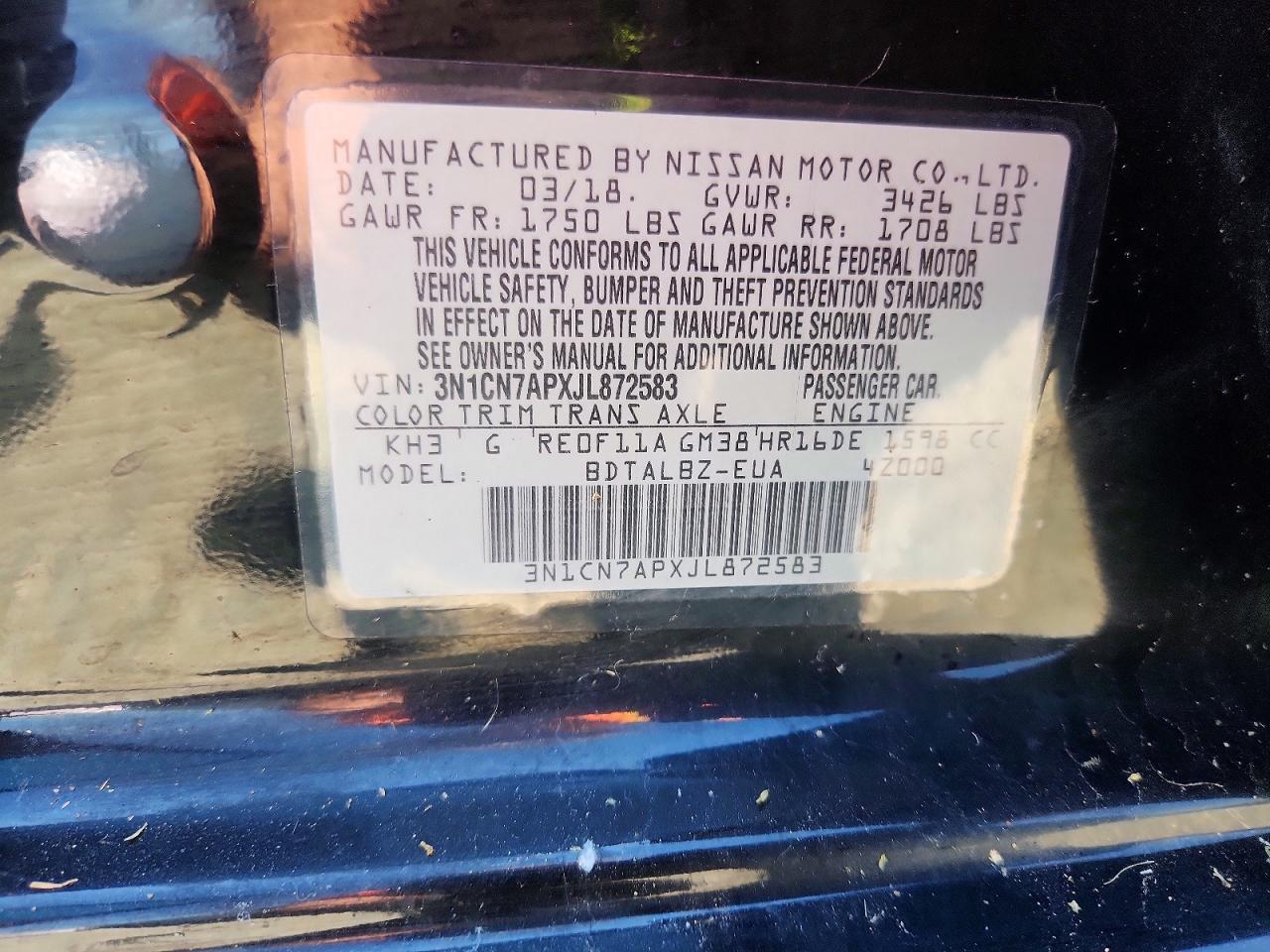 2018 NISSAN VERSA
