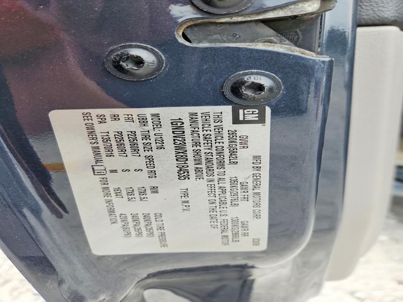 2008 CHEVROLET UPLANDER