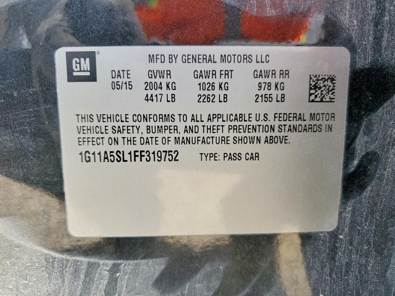 2015 CHEVROLET MALIBU
