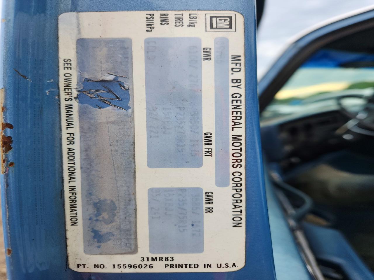 1987 CHEVROLET C/K1500