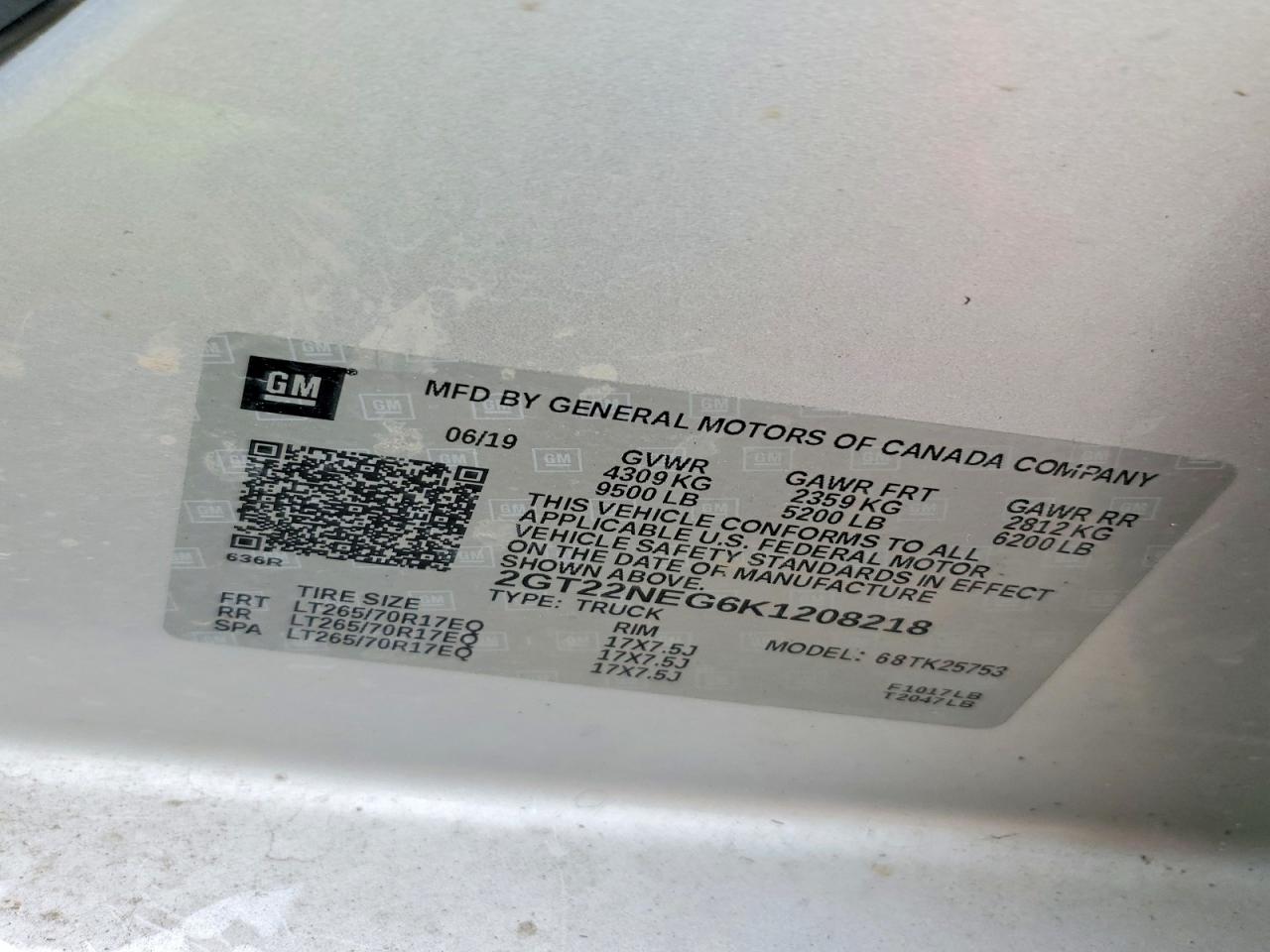 2019 GMC SIERRA