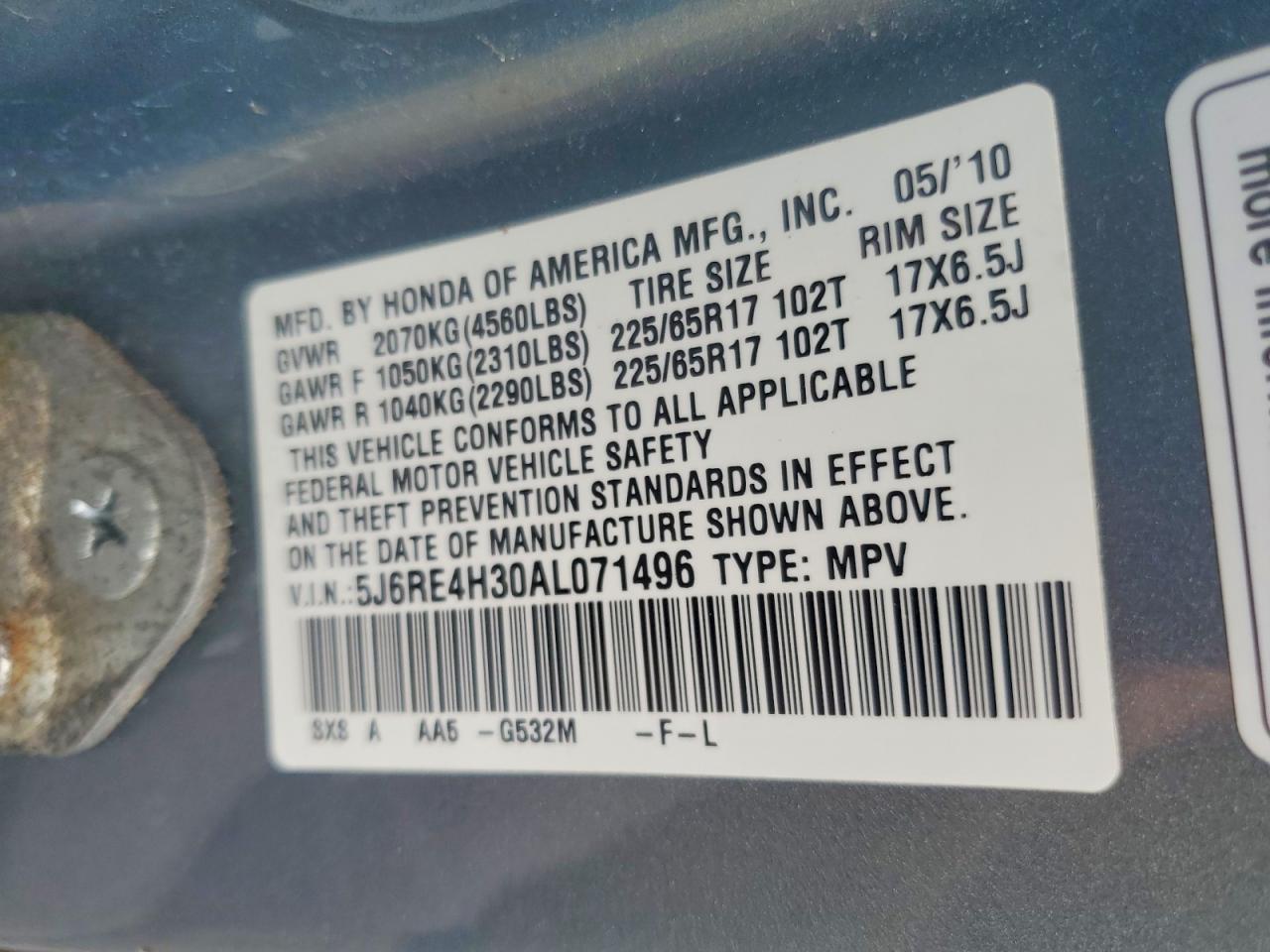 2010 HONDA CRV