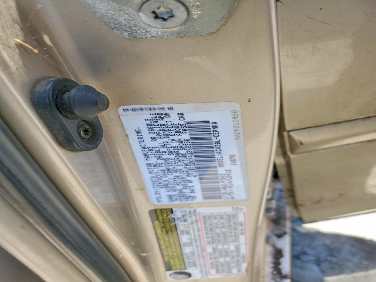 2004 TOYOTA CAMRY