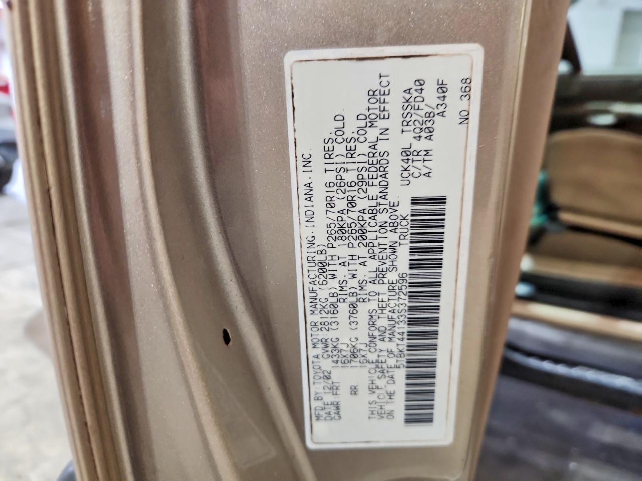 2003 TOYOTA TUNDRA