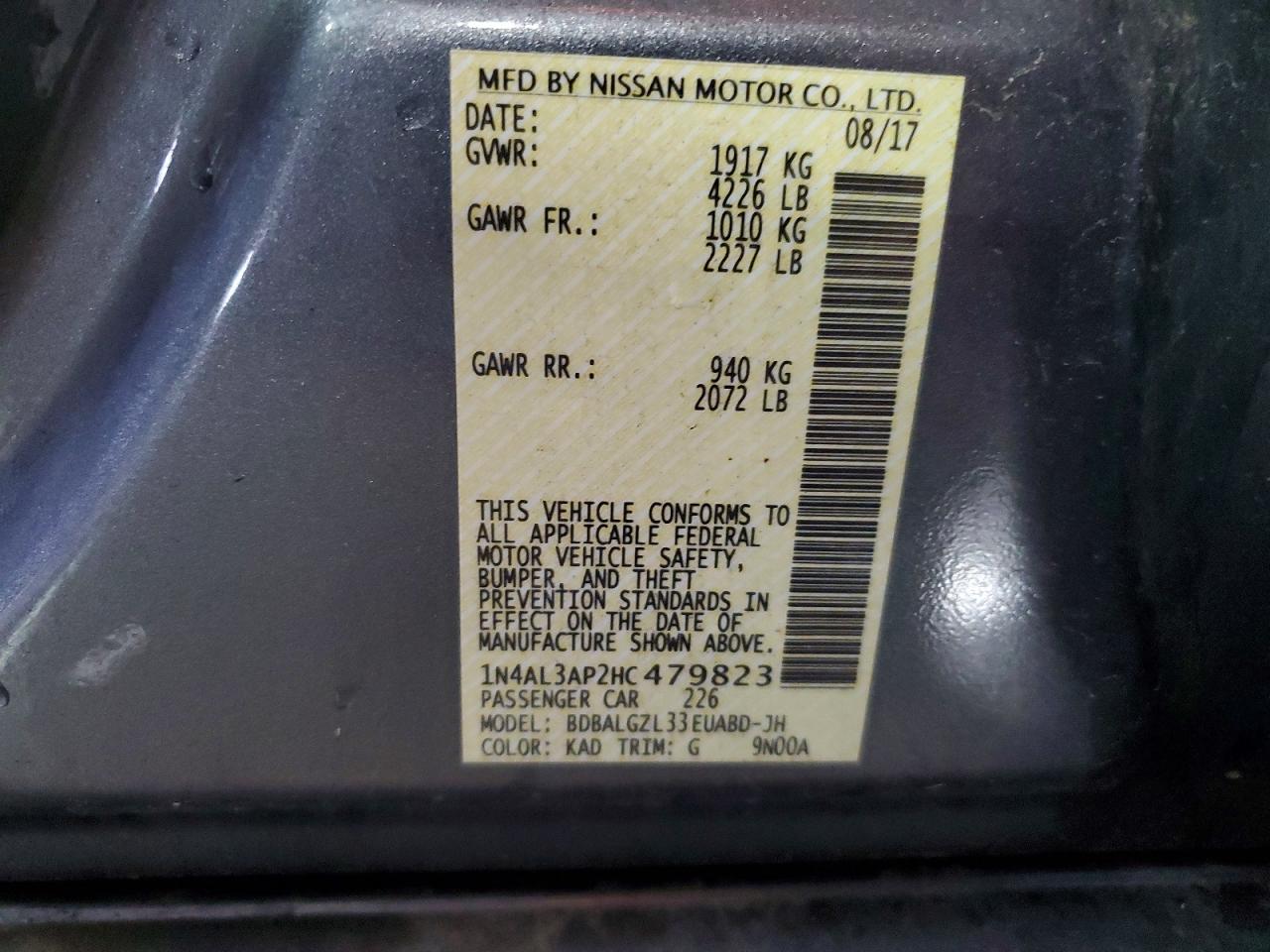 2017 NISSAN ALTIMA