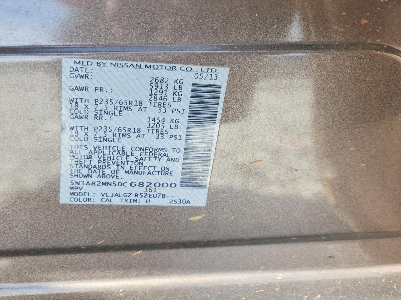 2013 NISSAN PATHFINDER