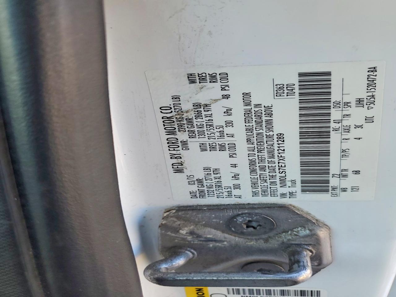 2015 FORD TRANSIT