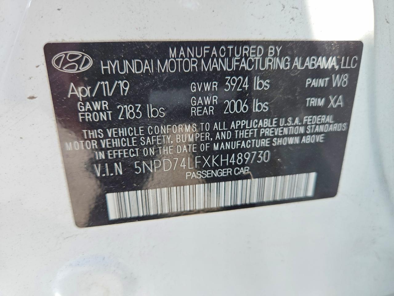 2019 HYUNDAI ELANTRA