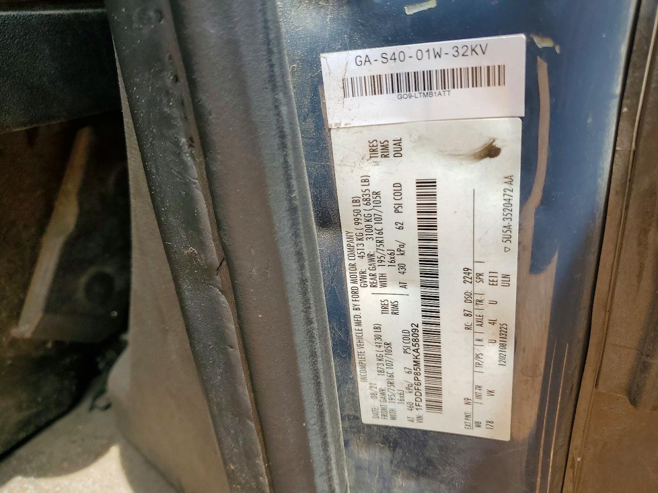 2021 FORD TRANSIT