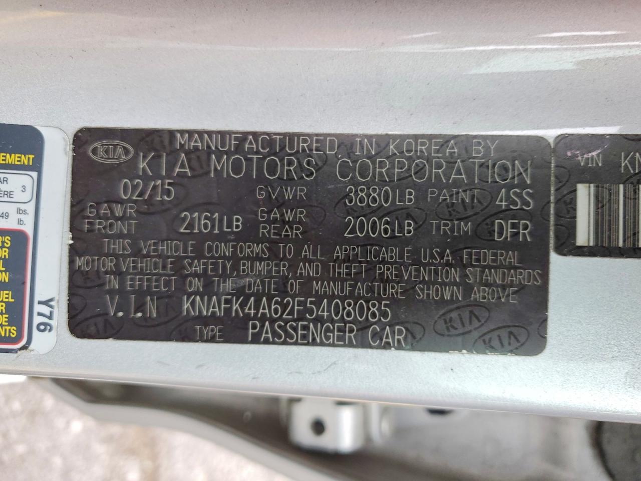 2015 KIA FORTE