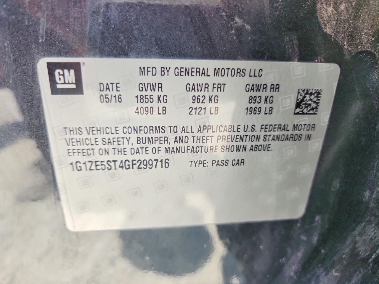 2016 CHEVROLET MALIBU