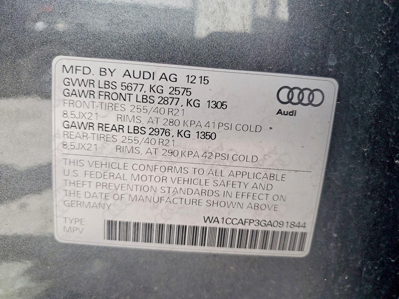 2016 AUDI SQ5