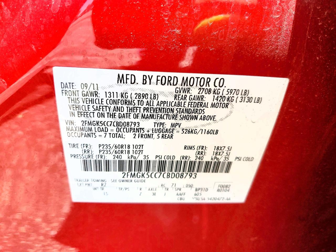 2012 FORD FLEX