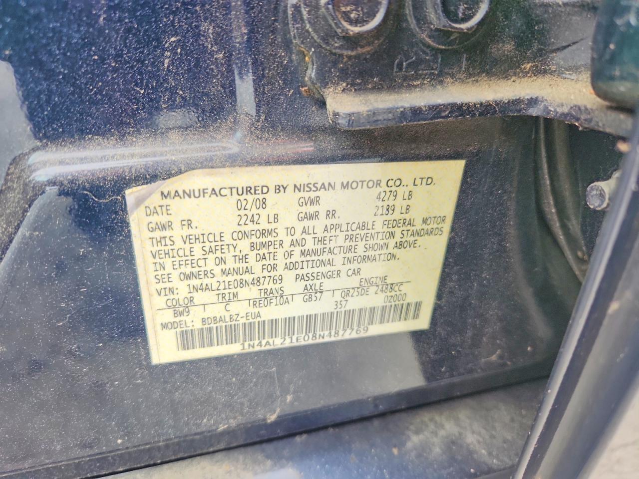 2008 NISSAN ALTIMA