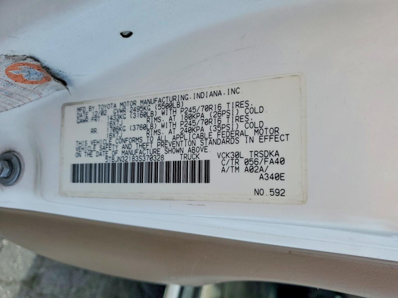 2003 TOYOTA TUNDRA