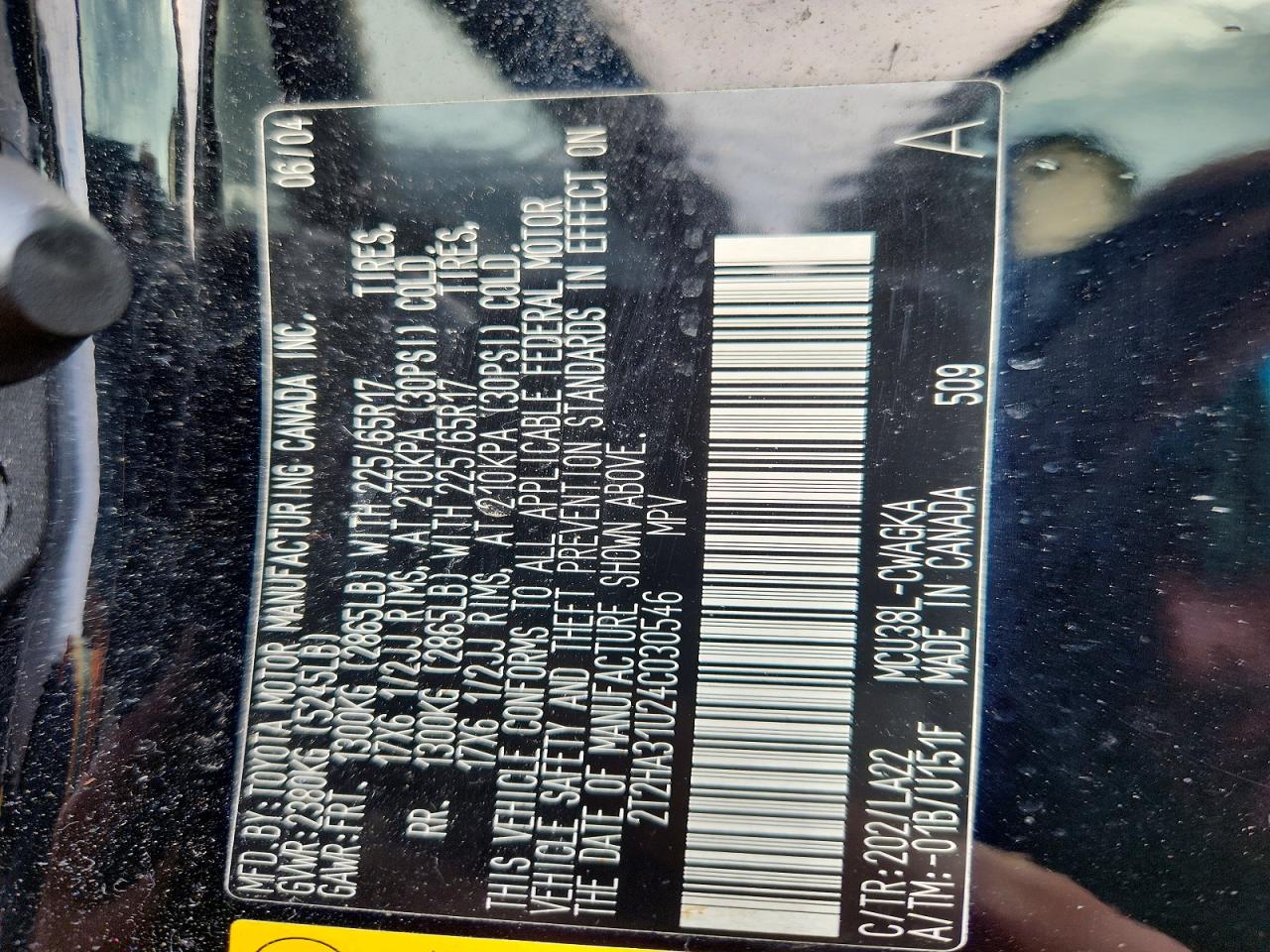 2004 LEXUS RX330