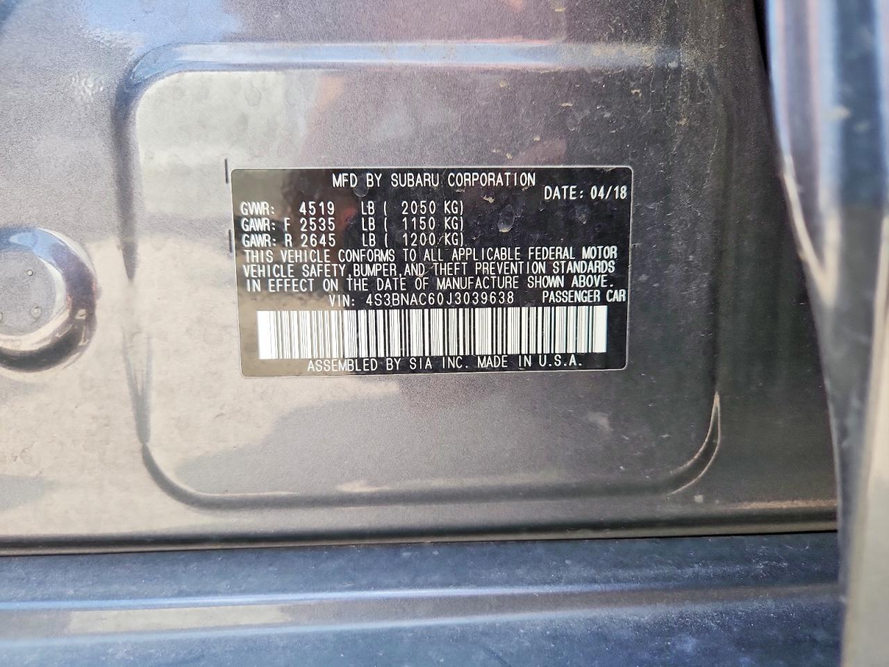2018 SUBARU LEGACY