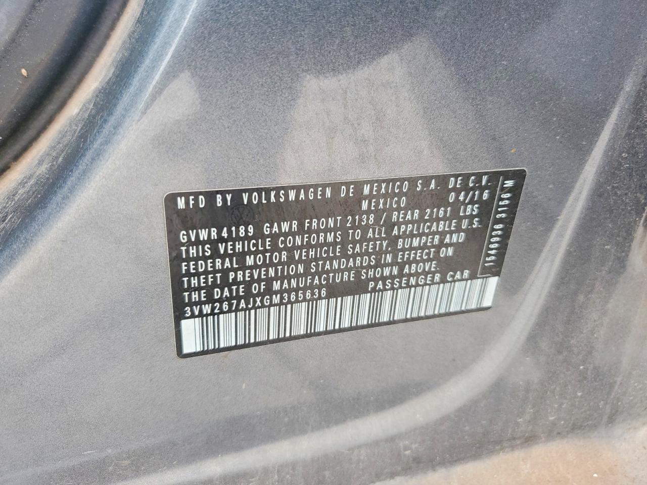 2016 VOLKSWAGEN JETTA