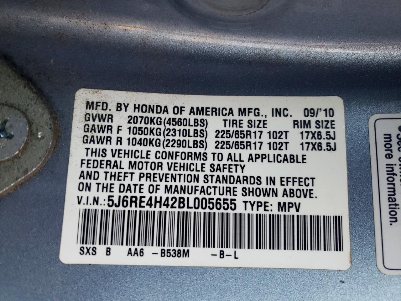 2011 HONDA CRV