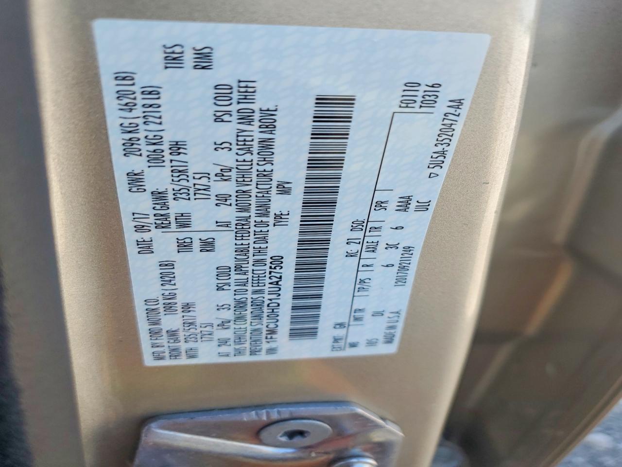 2018 FORD ESCAPE