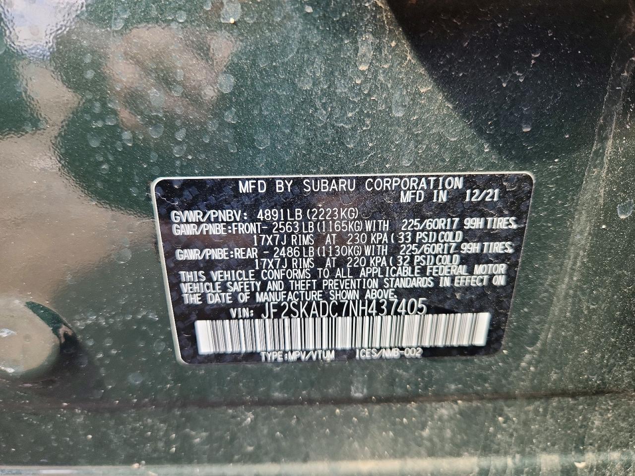 2022 SUBARU FORESTER