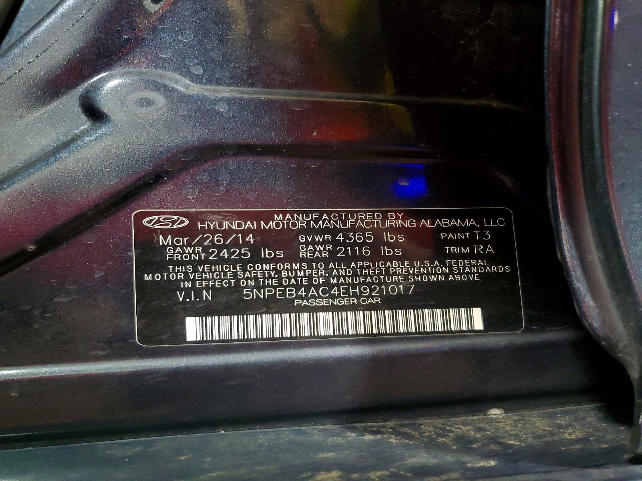 2014 HYUNDAI SONATA