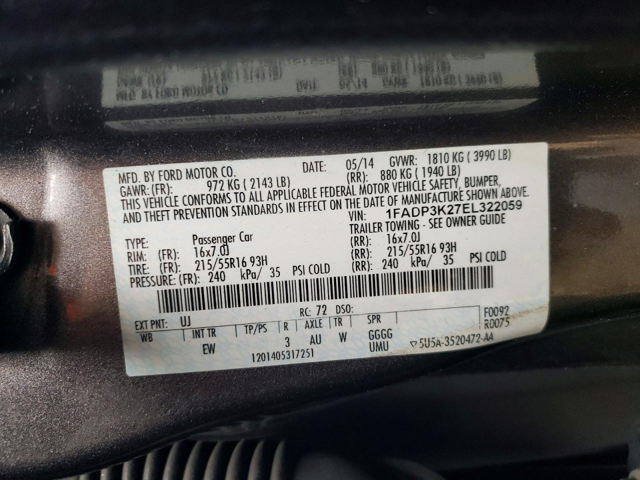2014 FORD FOCUS