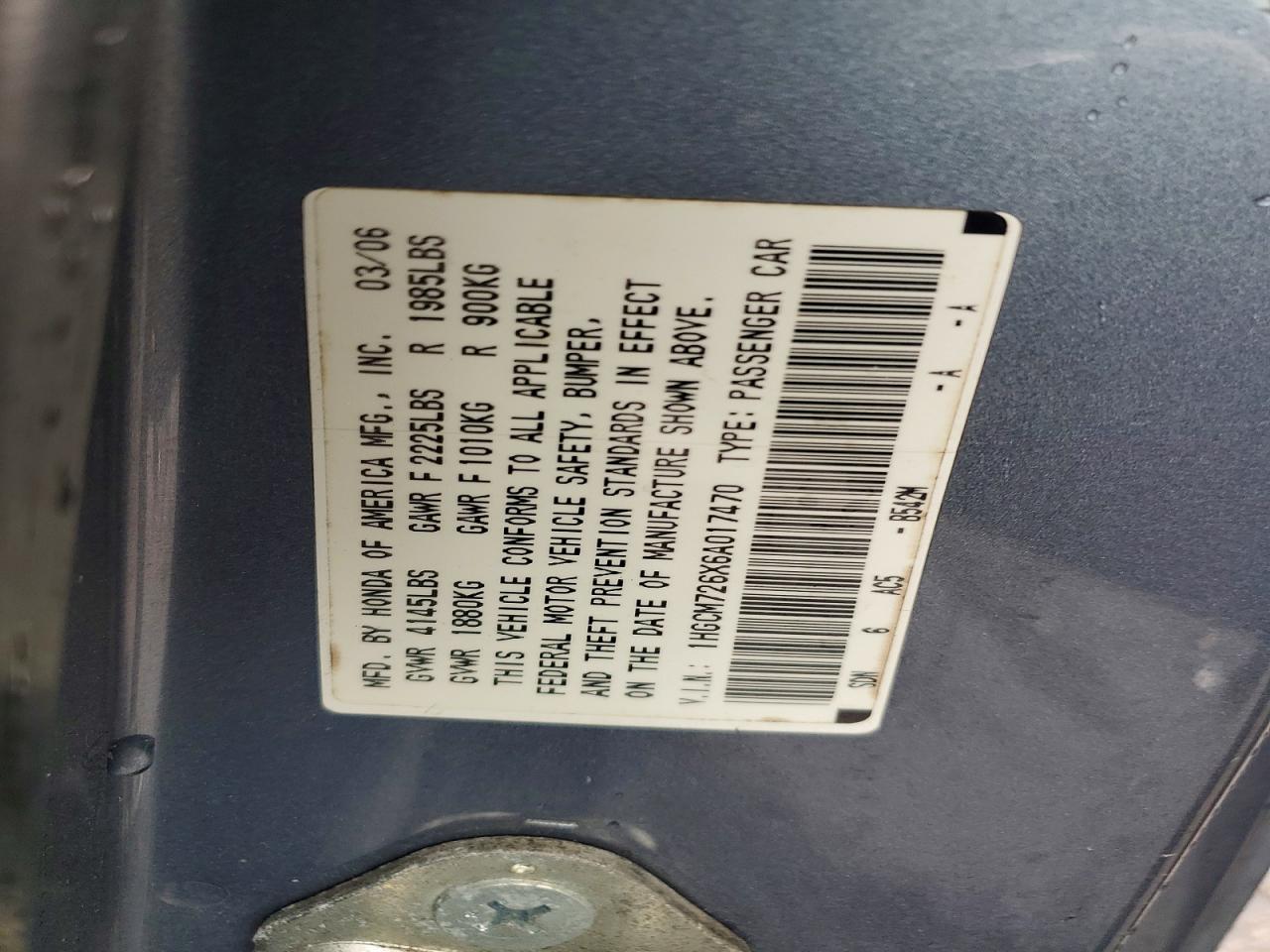 2006 HONDA ACCORD