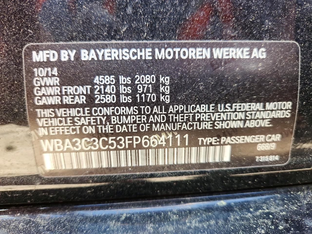 2015 BMW 3 SERIES