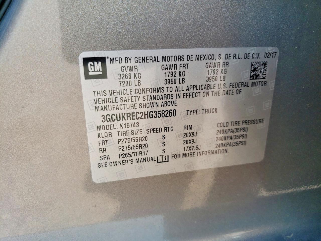 2017 CHEVROLET SILVERADO