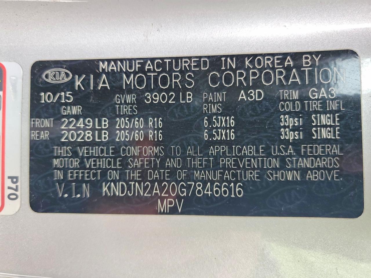 2016 KIA SOUL BASE