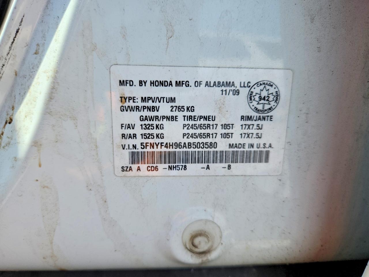 2010 HONDA PILOT