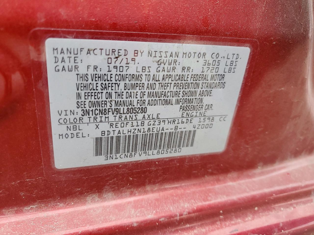 2020 NISSAN VERSA