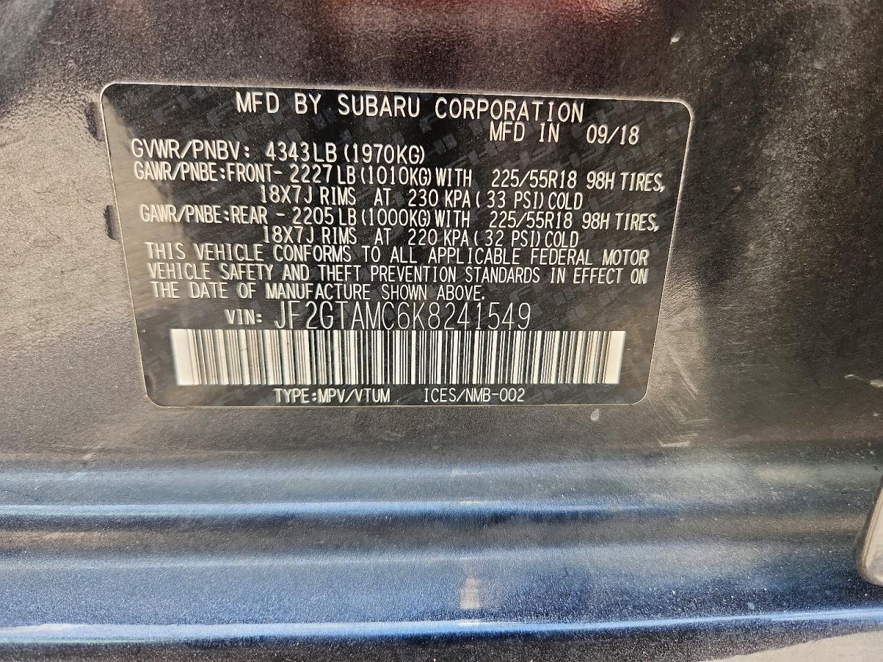 2019 SUBARU CROSSTREK