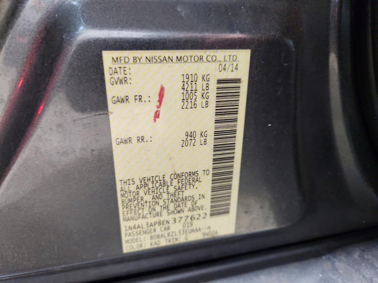 2014 NISSAN ALTIMA