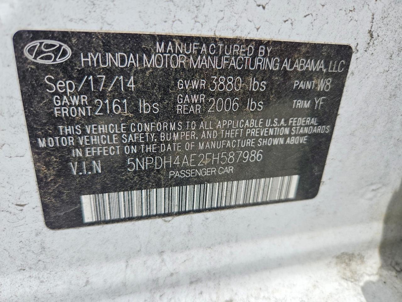 2015 HYUNDAI ELANTRA