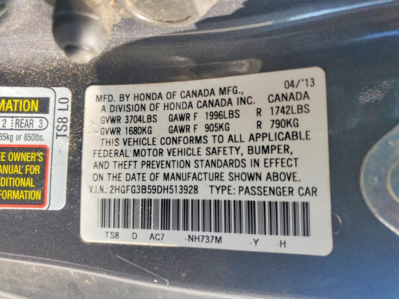 2013 HONDA CIVIC