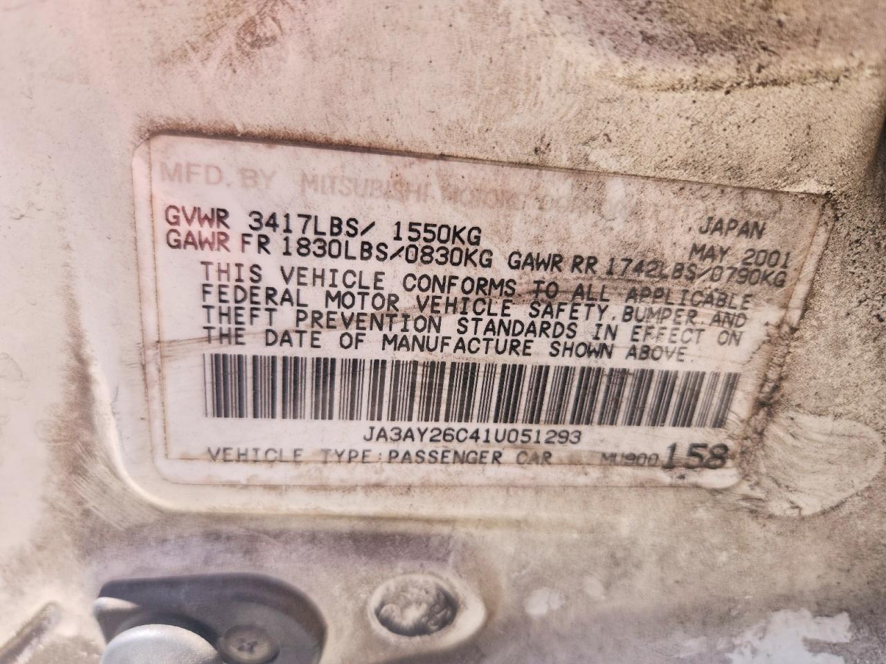 2001 MITSUBISHI MIRAGE