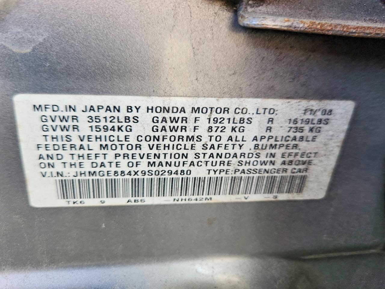 2009 HONDA FIT