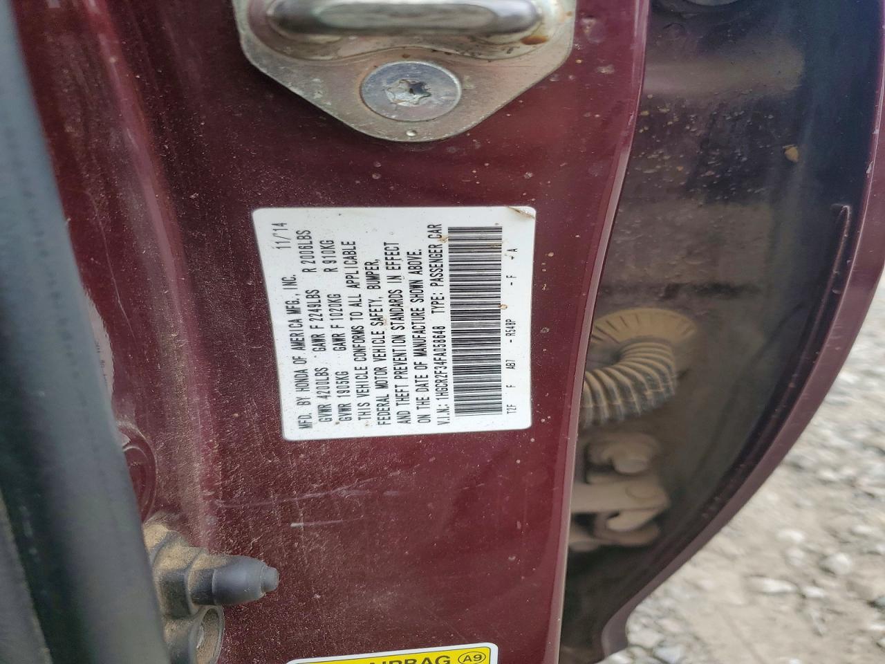 2015 HONDA ACCORD