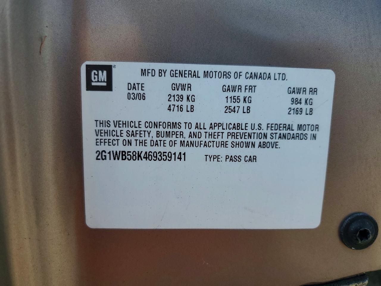2006 CHEVROLET IMPALA