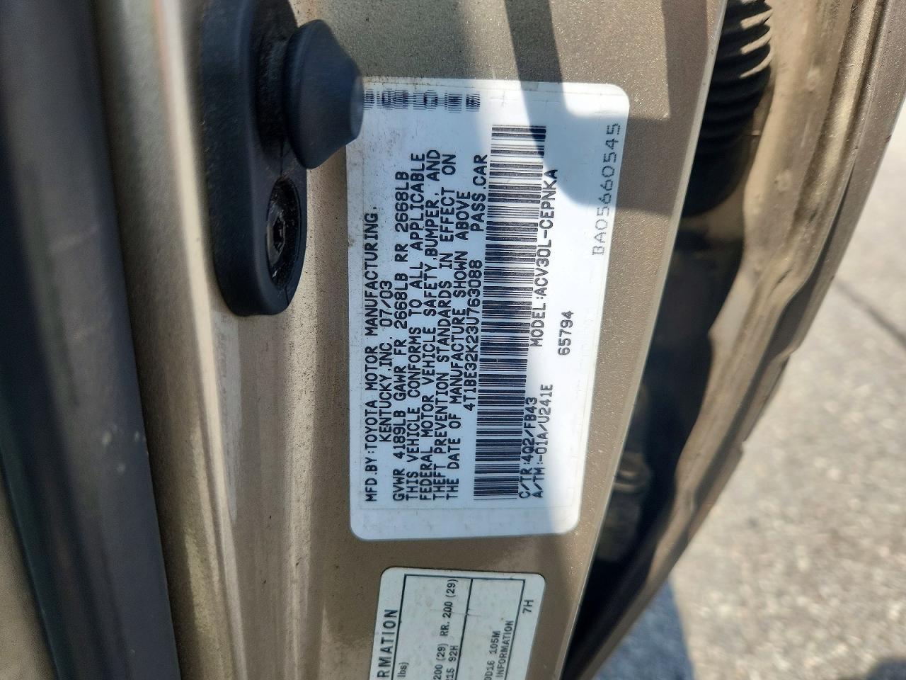 2003 TOYOTA CAMRY