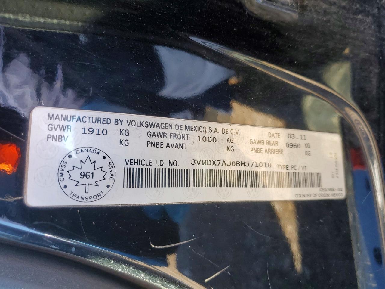 2011 VOLKSWAGEN JETTA