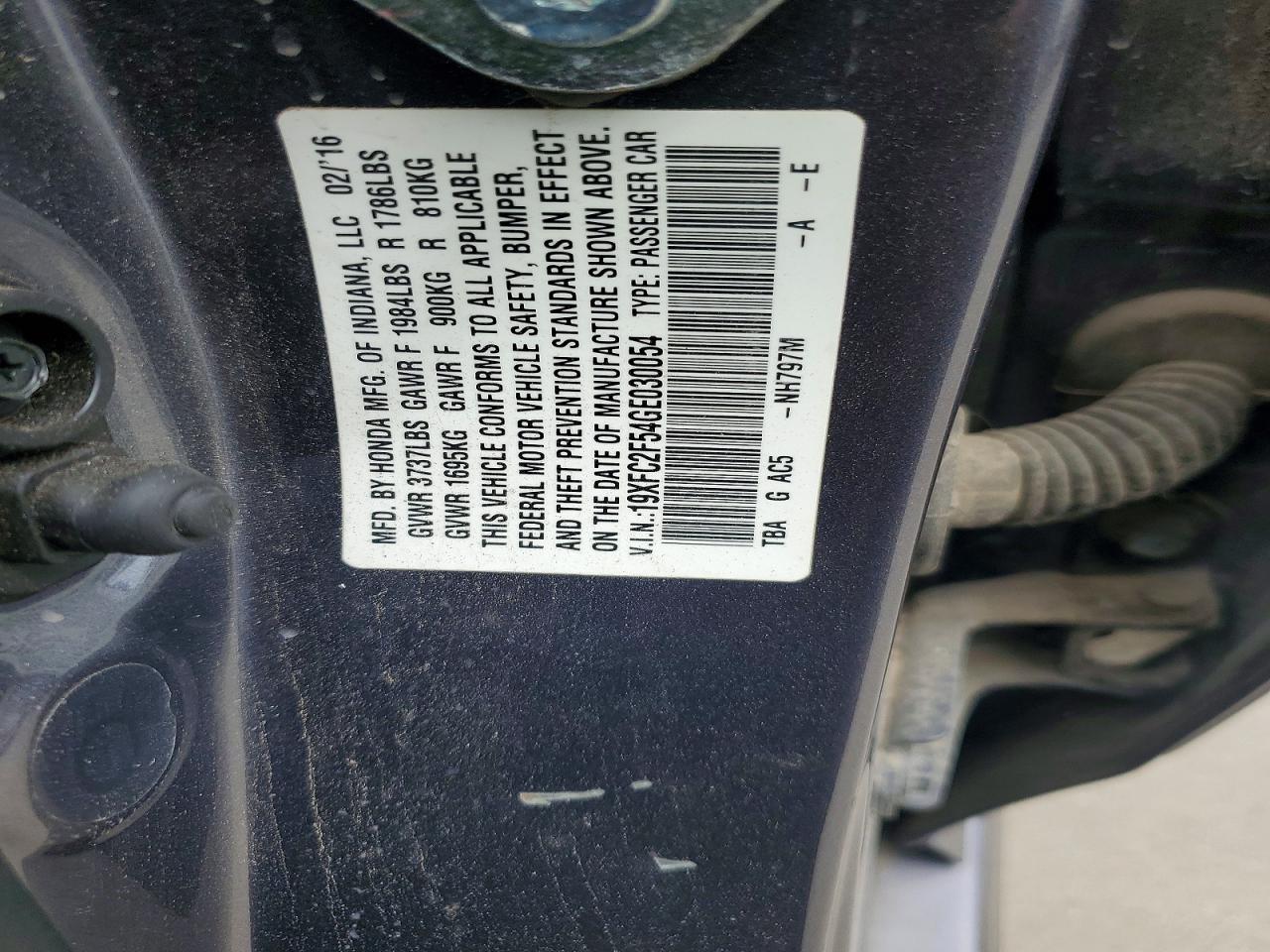 2016 HONDA CIVIC